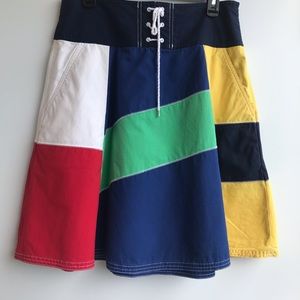 Retro Color Block Skirt